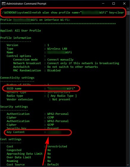 Find Wi-Fi Password Using Command Prompt in Windows 10