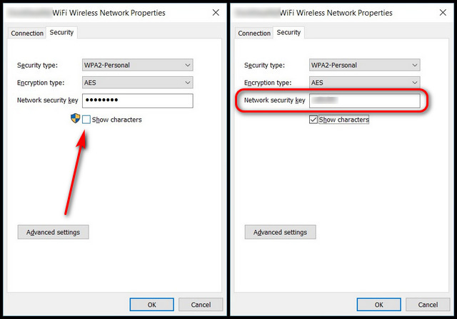 view wifi password windows 10