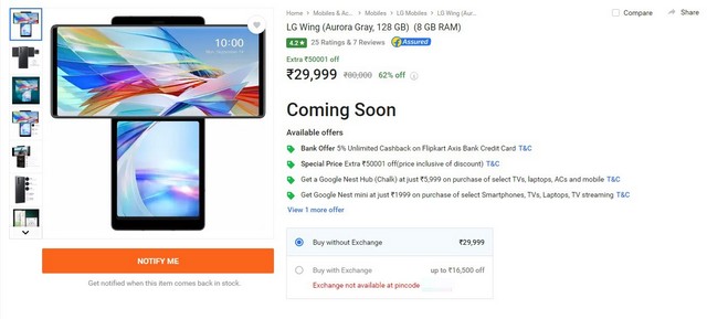 LG Wing Gets Massive Rs 40 000 Discount on Flipkart  Now Selling for Just Rs 29 999 - 41