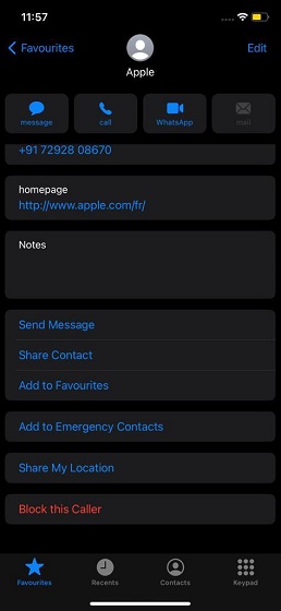 Manage iPhone contacts