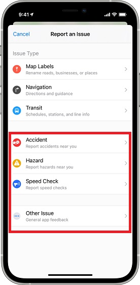 How to Report Traffic Accidents  Speed Checks in Apple Maps - 97