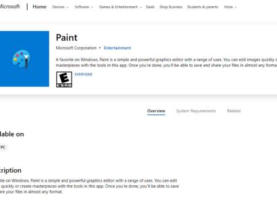 Microsoft Moves MS Paint and Snipping Tool to Microsoft Store