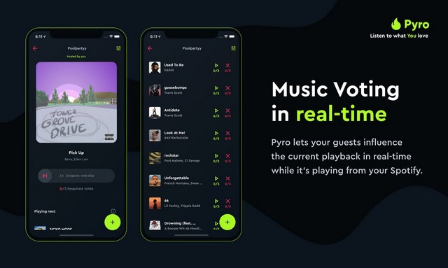 Pyro app for spotify parties