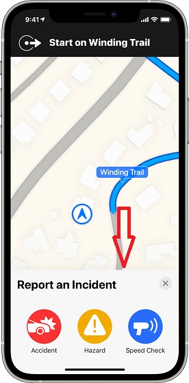 Melden Sie Geschwindigkeitsüberprüfungen und Gefahren in Apple Maps