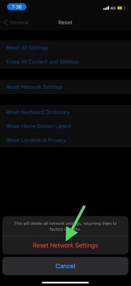 Reset Network Settings