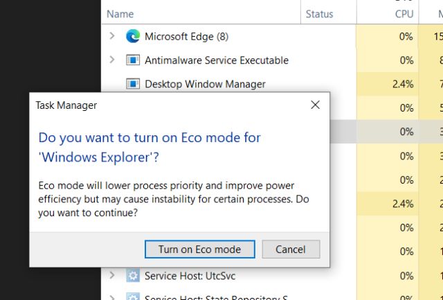 What is Eco Mode in Windows 10?