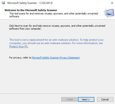 Microsoft Safety Scanner 1.391.3144 download the new version