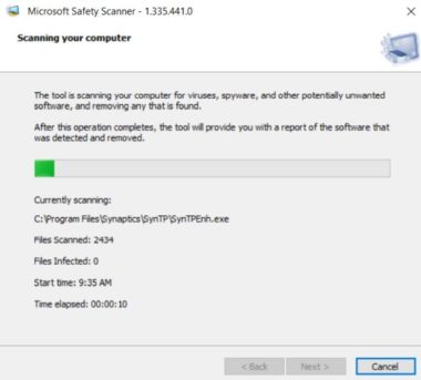 microsoft safety scanner not finding malware
