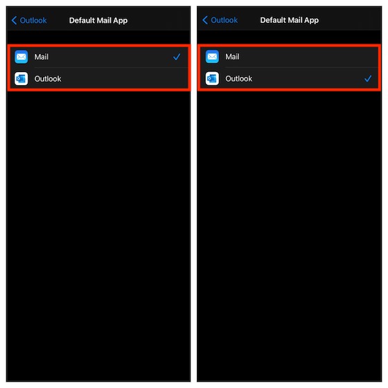 قم بتعيين Outlook-as-default-mail-app-in-iOS-14