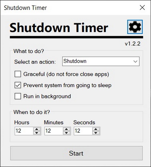 shut down timer