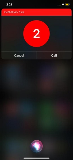 Trigger Emergency SOS using Siri