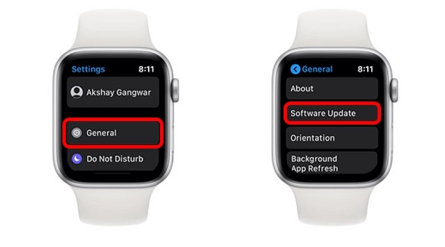 Update software on Apple Watch
