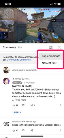 YouTube timed comments feature