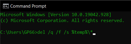 cmd tricks delete temp files 1