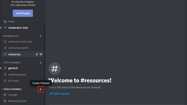 create new voice channel discord