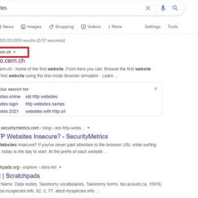 http indicator on current Google search ui