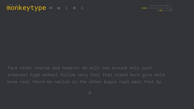 monkeytype interface