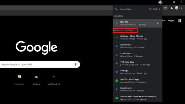 How to Search Recently Closed Tabs on Chrome and Edge Beebom