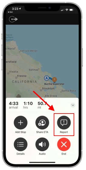 report accident in apple maps on iOS 14.5
