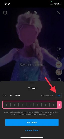 use timer Instagram Reels