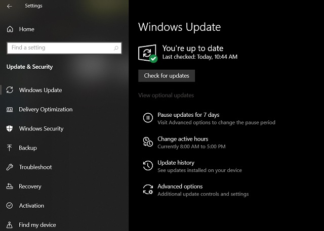 manual windows 10 update