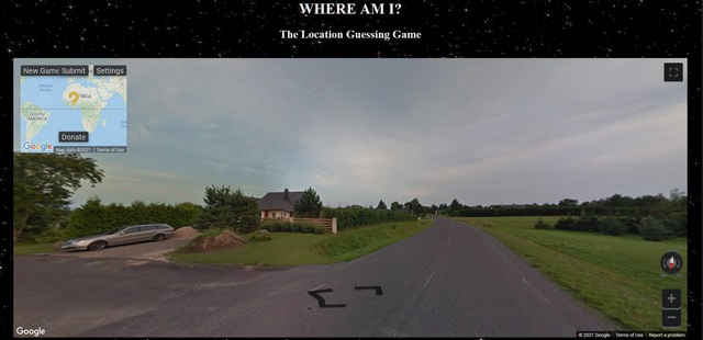 Google Street View Location Guessing Game 