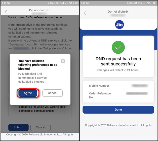 Activate Do Not Disturb (DND) in India on Reliance Jio, Register for Do Not Call Registry