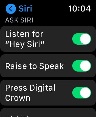 Отключить привет Siri на Apple Watch