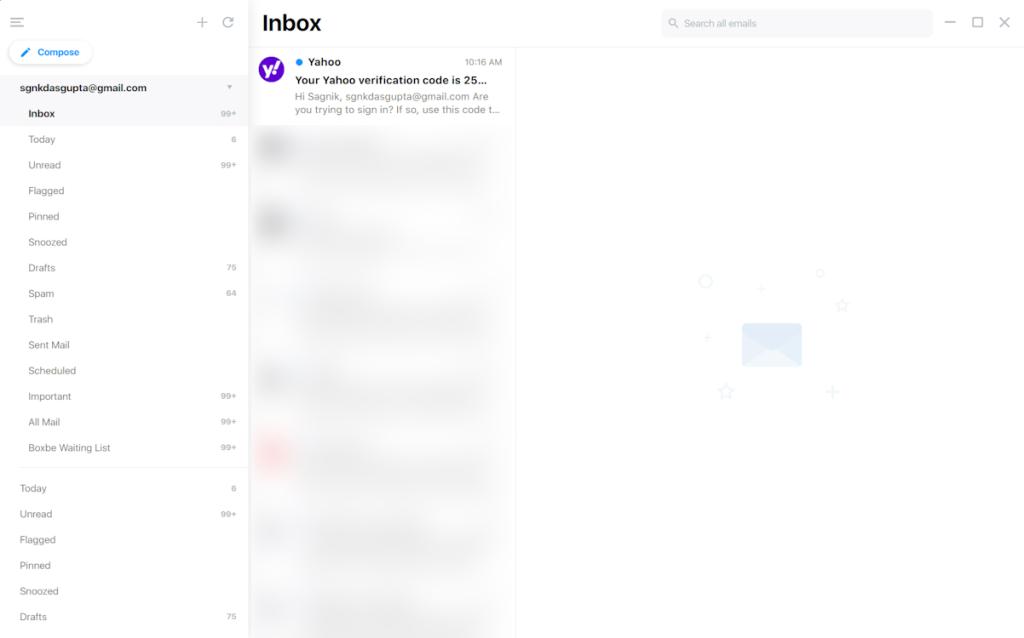 Yahoo Mail interface