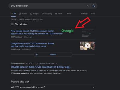 Google Search Adds DVD Screensaver Easter Egg