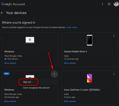 google drive sign in log out accounts