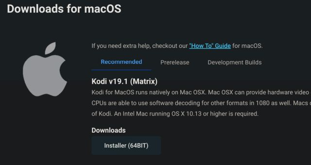 update kodi on macos