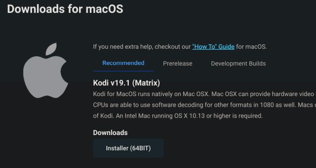 Actualizar kodi en macOS