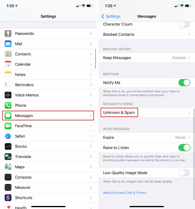 إعدادات رسائل iOS 14-كيفية حظر الرسائل النصية على iPhone 