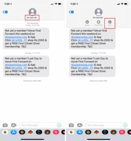 how to block text message number on iphone