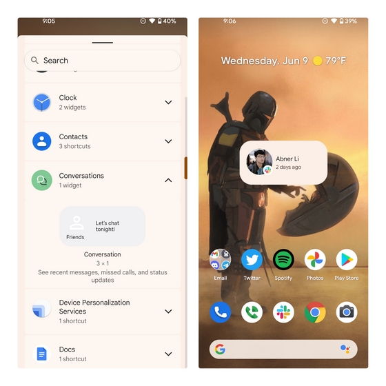 conversations Android 12 widget