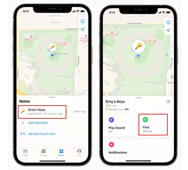 find nearby - precision finding feature for Airtag