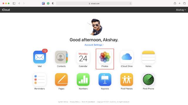 انتقل إلى صور icloud