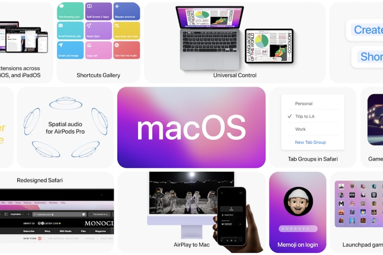 several macos monterey features