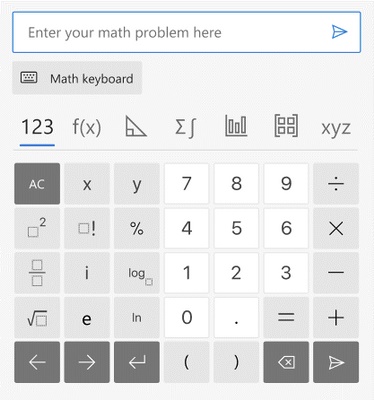 Mathe-Solver-Tastatur - Microsoft Edge