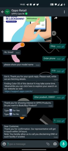 oppo whatsapp bot