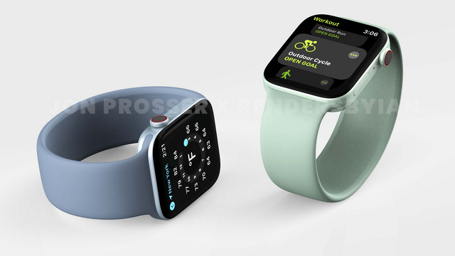 Apple Watch Series 7 Render Leak Shows off Flat Edges  New Green Color - 2