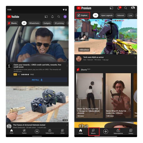 Youtube Tests A Dedicated Shorts Tab In Bottom Navigation Bar | Beebom