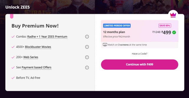 zee5 subscription price - watch friends reunion in India