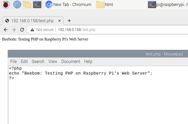 Install PHP on raspberry pi