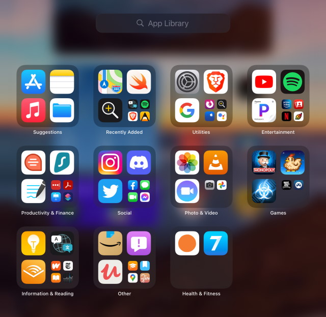 iPad App Library