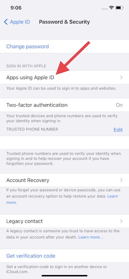 Apps that use Apple ID