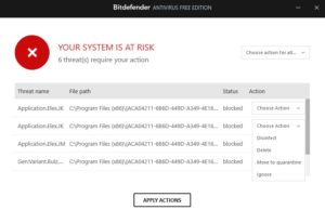 Bitdefender Center Actions 