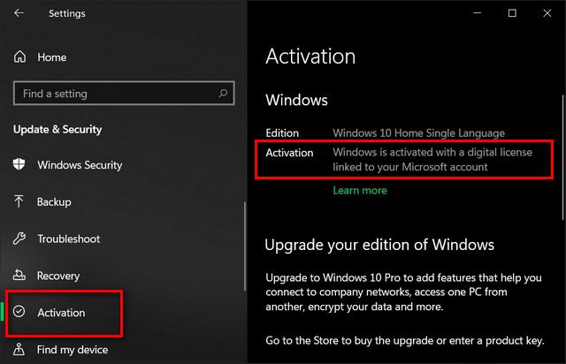 Check Windows 10 Activation or Licensing Status on Your PC