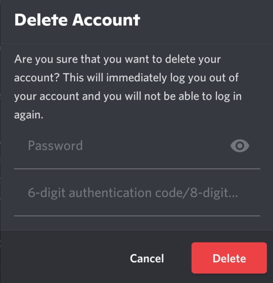 Delete Discord Account 